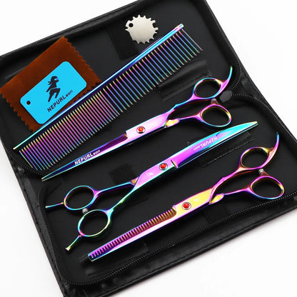 4-6pc 7/8 " Stainless Steel Pet Dog Cat Grooming Scissors Combs Sets