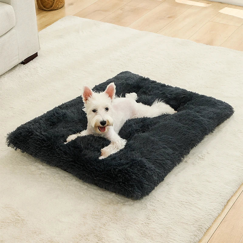 S-XL Pet Dog Cat Long Plush Beds Cushion Mat Sleeping Sofa