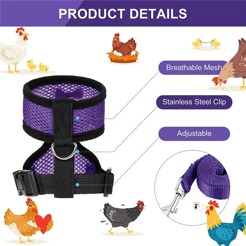 Pet Chicken Duck Vest Harness Leads Leash Set