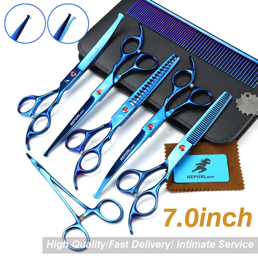 3-5pcs 7.5" Stainless Steel Pet Dog Cat Grooming Scissors Comb Sets