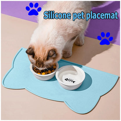 Non-Stick Waterproof Silicone Pet Dog Cat Feeding Water Bowl Mat