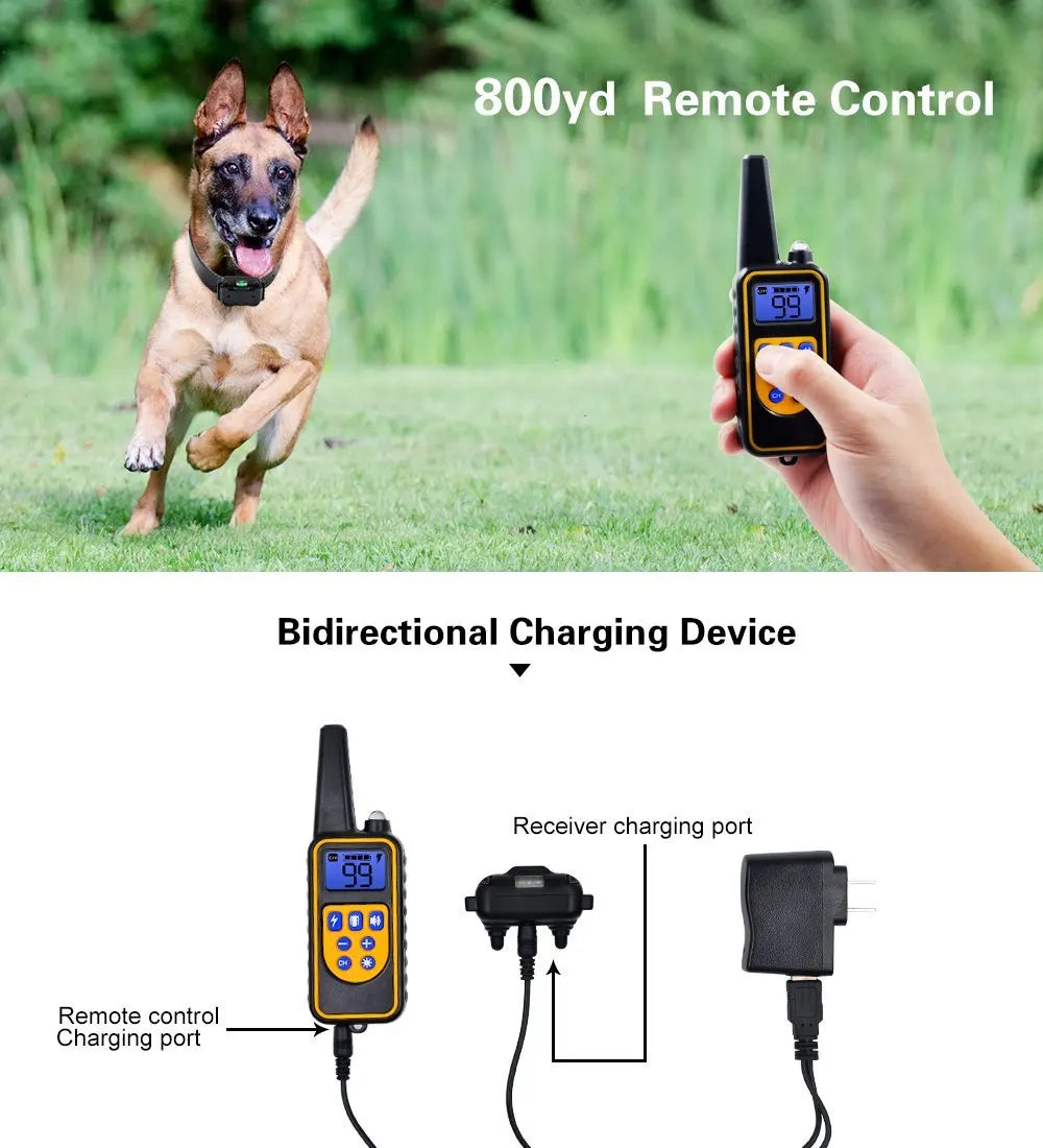 2600ft Waterproof Rechargeable Pet Dog Anti Bark Training Collar w/ Remote Control