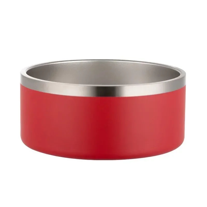 32/64oz Stainless Steel Round Pet Dog Cat Food Water Bowl