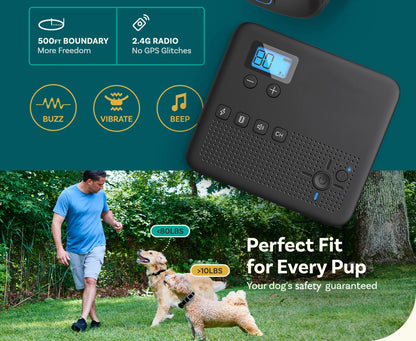 1000ft Pet Dog Wireless Electric Fence Training Collar System Remote Control