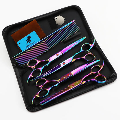 4-6pc 7/8 " Stainless Steel Pet Dog Cat Grooming Scissors Combs Sets