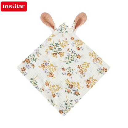 Soft Muslin Baby Saliva Towels with Cartoon Print Design
