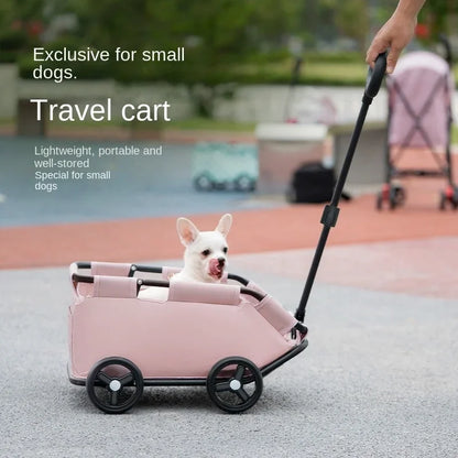 4 Wheels Lightweight Folding Pet Dog Cat Teddy Stroller