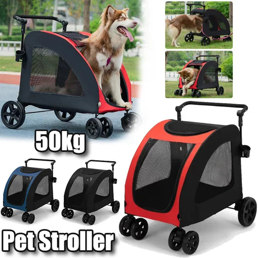 Foldable Breathable Mesh Pet Dog Cat Stroller Carrier