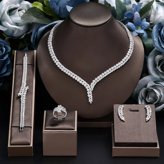 4-Piece Cubic Zirconia Bridal Jewelry Set