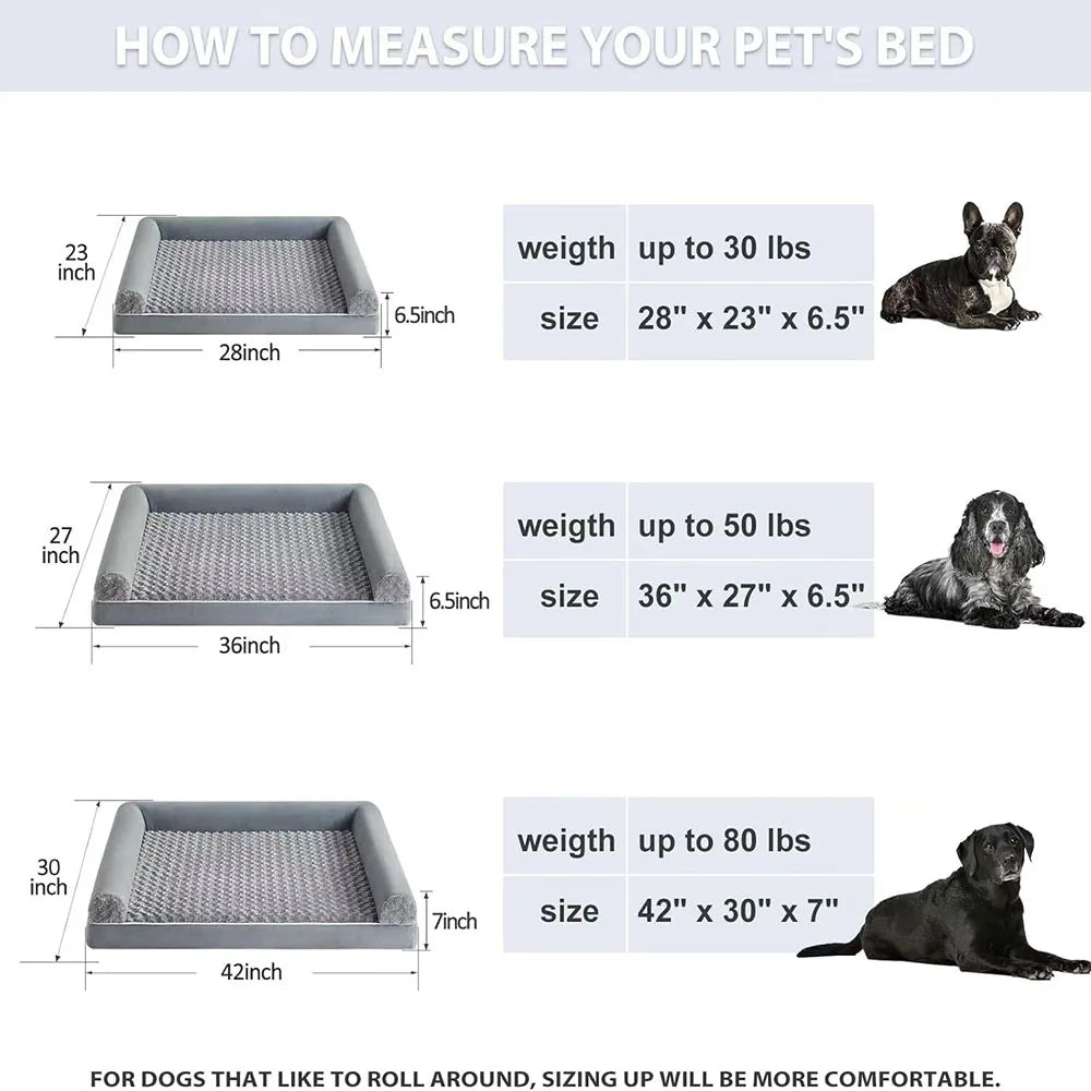 S-XL Pet Dog Cat Pet Machine Washable Bolster Bed Mat