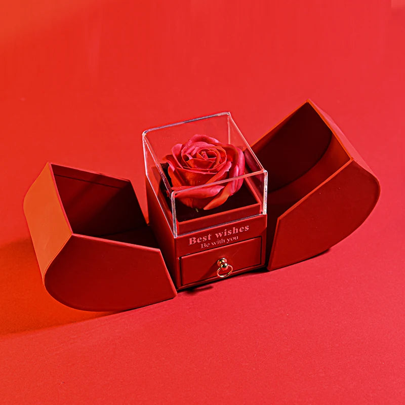 Eternal Rose /w Heart Necklace Gift Box Set