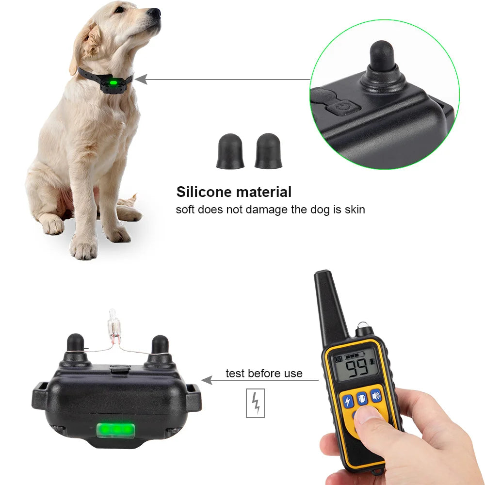 2600ft Waterproof Rechargeable Pet Dog Anti Bark Training Collar w/ Remote Control