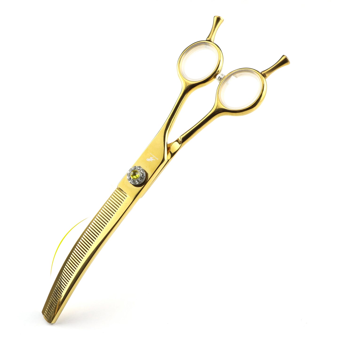 7" Stainless Steel Curved Pet Dog Cat Grooming Thinning Scissors