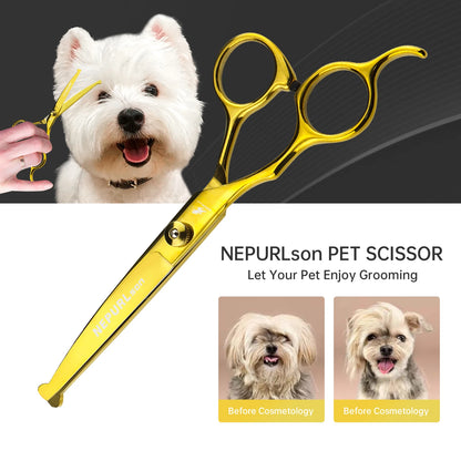 5-7.5" Pet Dog Cat 4pc Stainless Steel Grooming Scissors Comb Sets