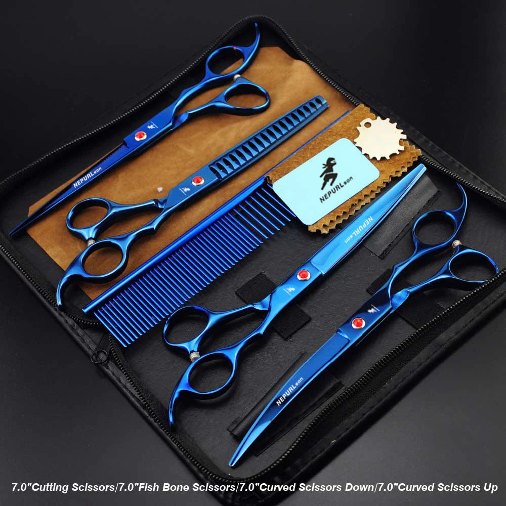 4-7pc Stainless Steel Pet Dog Cat 7" Grooming scissors Comb Sets