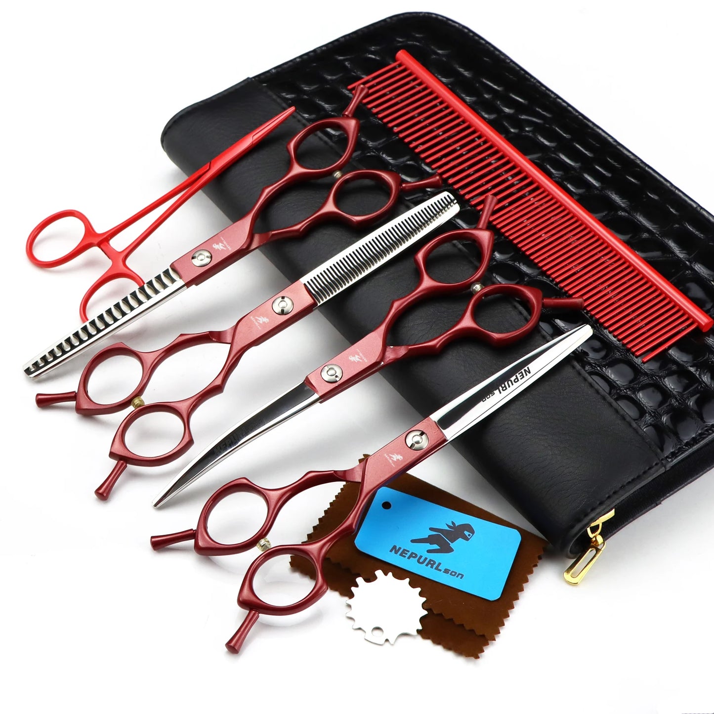 6pc 6.5" Stainless Steel Pet Dog Cat Grooming Scissors Comb Sets