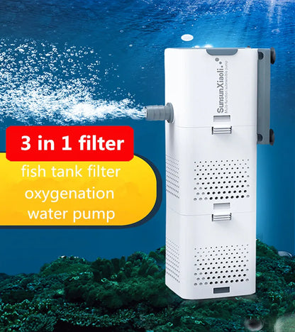 3 in 1 Mini Filter Submersible Water Purifier for Aquarium Fish Tank