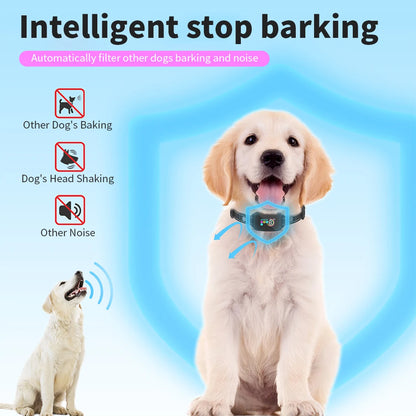 Pet Dog Automatic Anti Bark Training Collar Type-C Rechargeable Waterproof