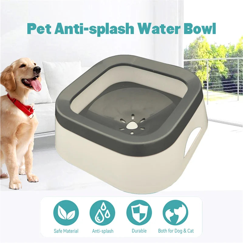 1L Anti-splash Pet Dog Cat  Water Bowl