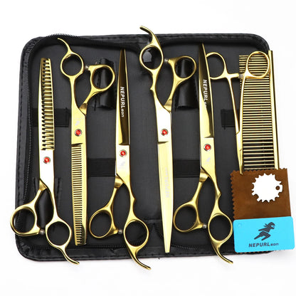 8" Stainless Steel Pet Dog Cat Grooming Scissors Combs Kits