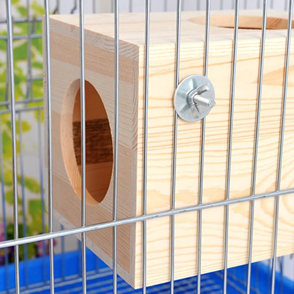 Natural Wood Small Pet Hamster Guinea Chinchilla House Cage Nest