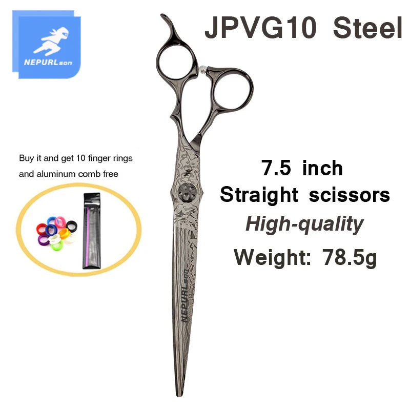 7.5" VG10 Steel Pet Dog Cat Grooming Scissors