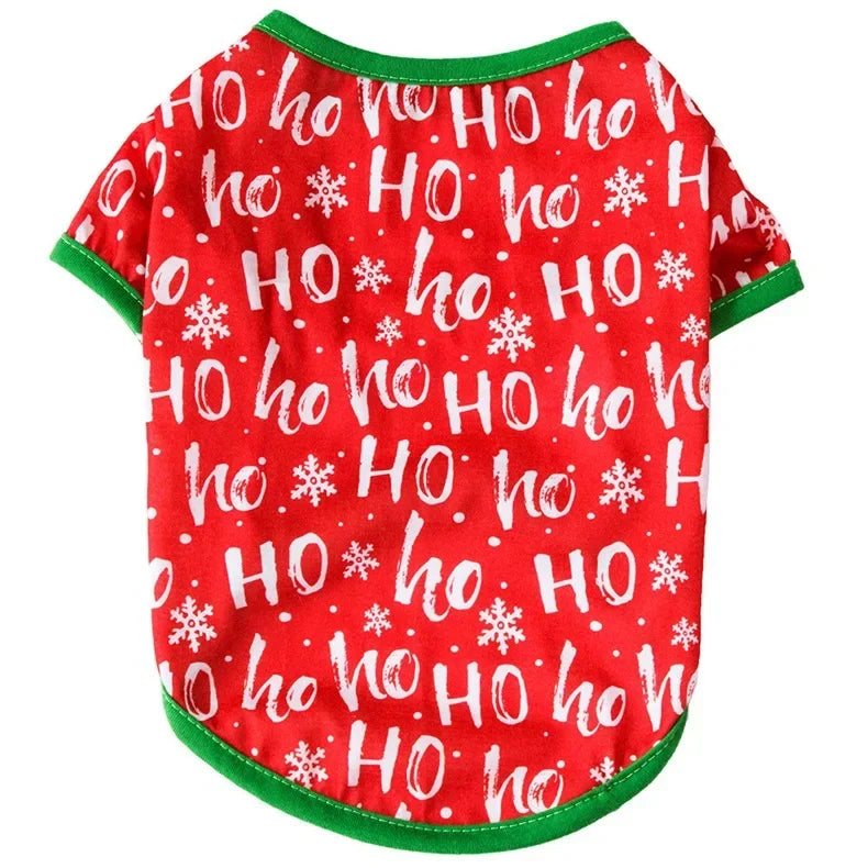 XS-L Pet Dog Cat Christmas Shirt Vest Printed Apparel