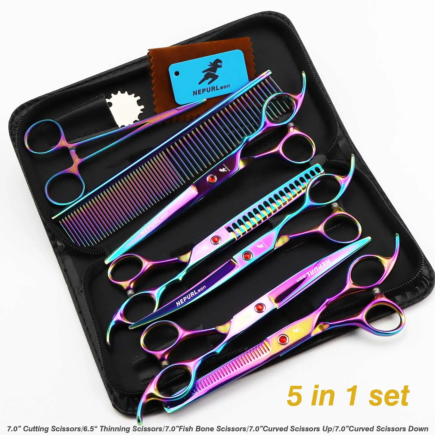 4-7pc Stainless Steel Pet Dog Cat 7" Grooming scissors Comb Sets