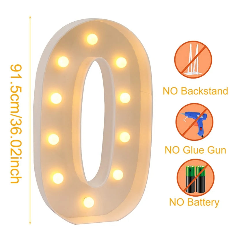 91.5cm Giant Light-Up Number Frame (0-9)