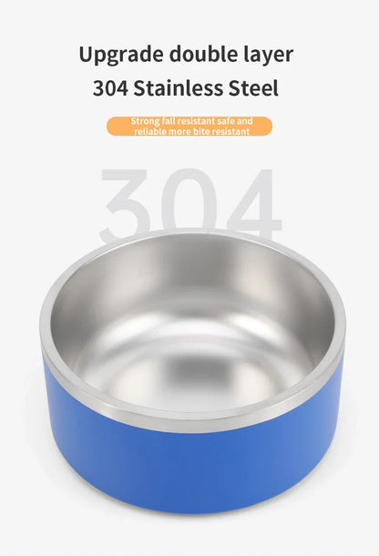 32/64oz Stainless Steel Round Pet Dog Cat Food Water Bowl