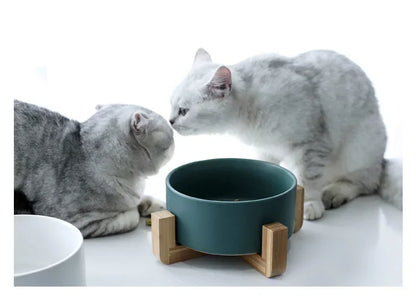 Ceramic Pet Cat Dog Water Food Feeding Bowl