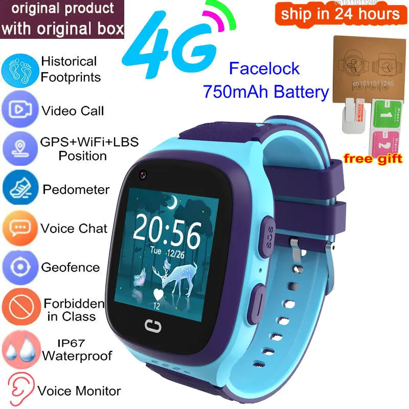 4G Kids Smart Watch GPS Video Call IP67 Waterproof Tracker
