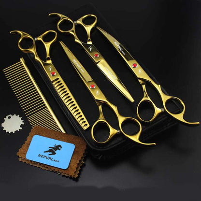 4-7pc Stainless Steel Pet Dog Cat 7" Grooming scissors Comb Sets