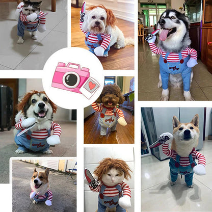 S-XL Pet Dog Cat Halloween Costume Cosplay Clothes Apparel Outfit