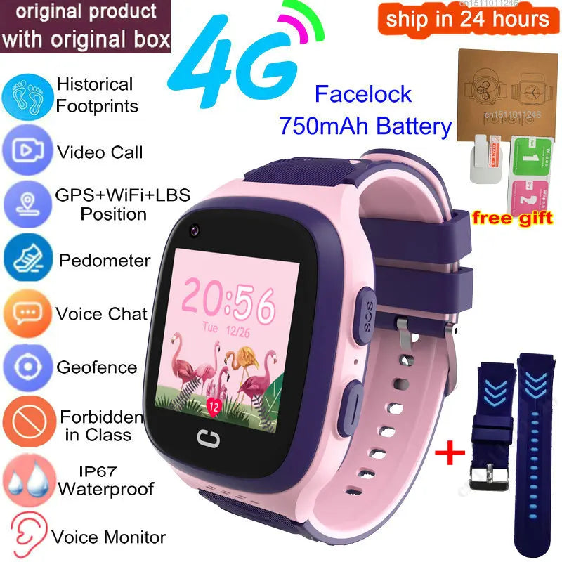 4G Kids Smart Watch GPS Video Call IP67 Waterproof Tracker