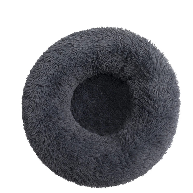 M-4XL Long Plush Round Pet Dog Bed Mat Cushion Mattress