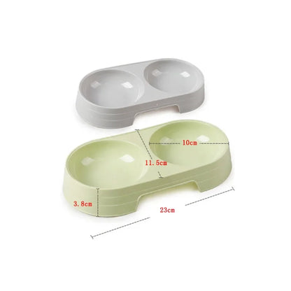 Pet Dog Cat Stainless Steel Double Food Water Bowls