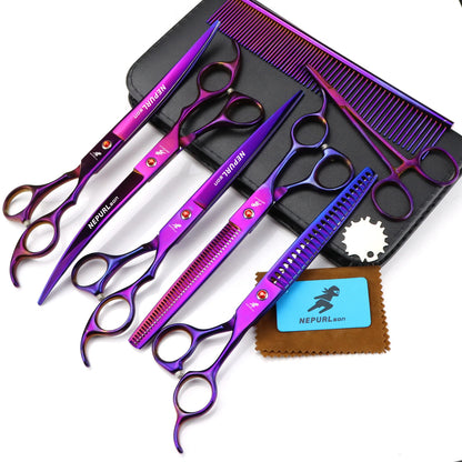 8" Stainless Steel Pet Dog Cat Grooming Scissors Combs Kits