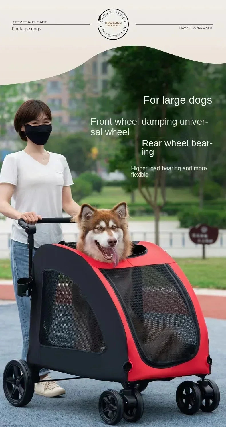 Foldable Breathable Mesh Pet Dog Cat Stroller Carrier