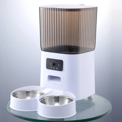 5L Automatic Pet Cat Dog Feeder Food Dispenser with Camera WiFi Timing Stainless Steel Feeding Bowl