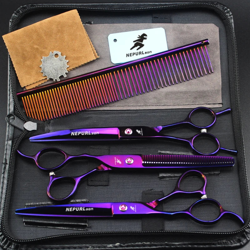 5pc Stainless Steel Pet Dog Cat 7" Grooming Scissors Combs Sets