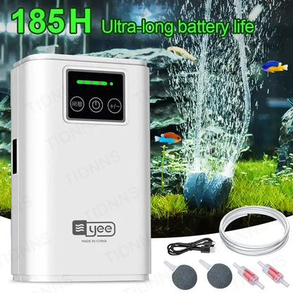 Dual-Purpose Usb 6000mA Lithium Battery Aquarium Fish Tank Oxygen Air Pump