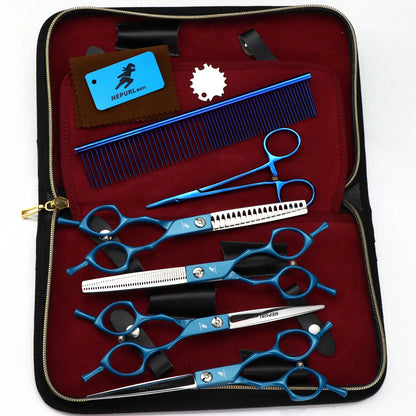 6pc 6.5" Stainless Steel Pet Dog Cat Grooming Scissors Comb Sets