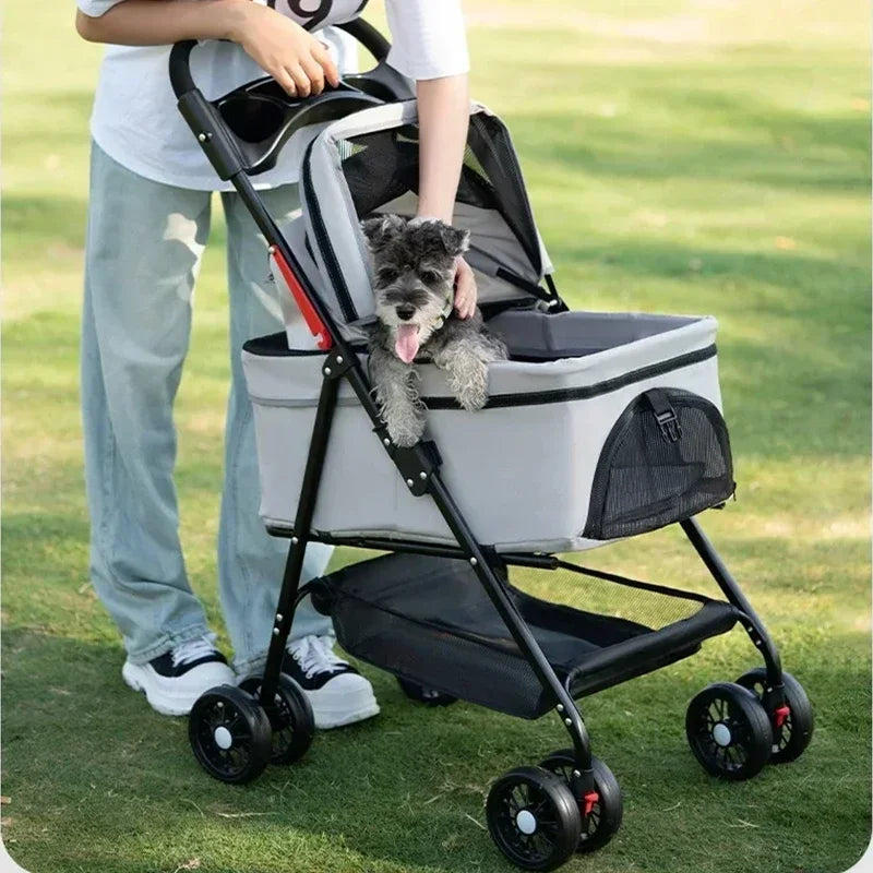 Lightweight Breathable Foldable Pet Dog Cat Stroller Carrier