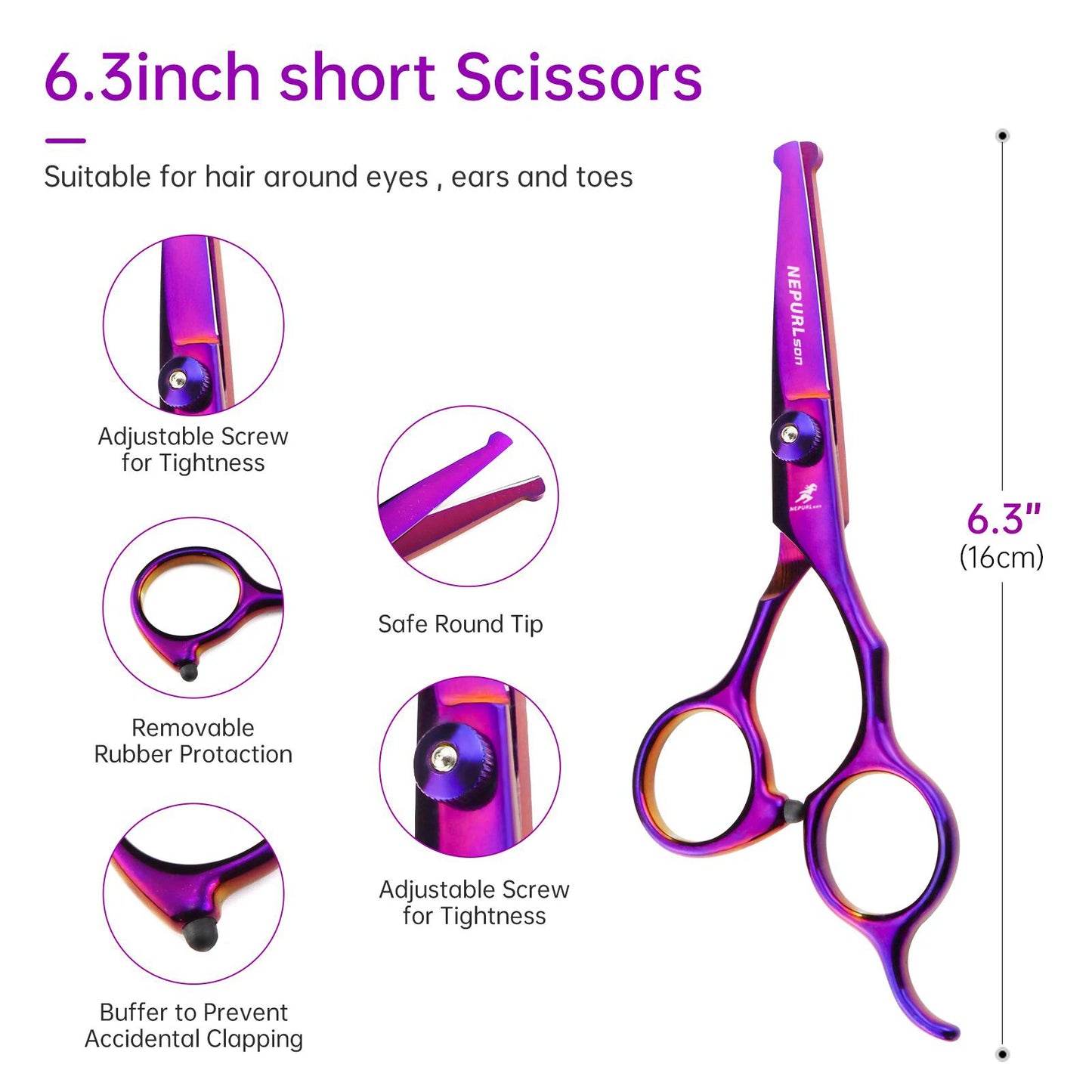 5-7.5" Pet Dog Cat 4pc Stainless Steel Grooming Scissors Comb Sets