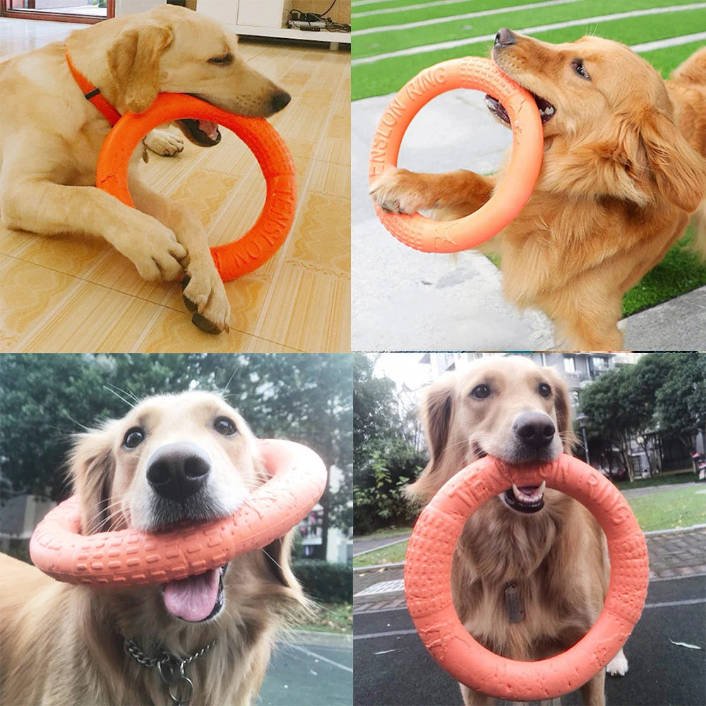 Pet Dog Chewing Flying Floating Throwing Catching Ring Toys