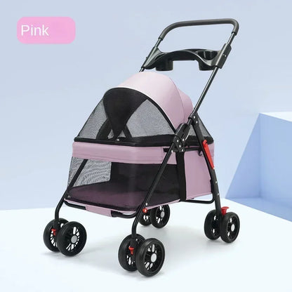 Lightweight Breathable Foldable Pet Dog Cat Stroller Carrier