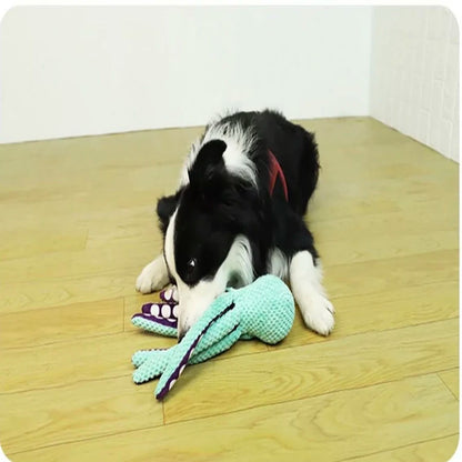 Pet Dog interactive sound plush octopus toy