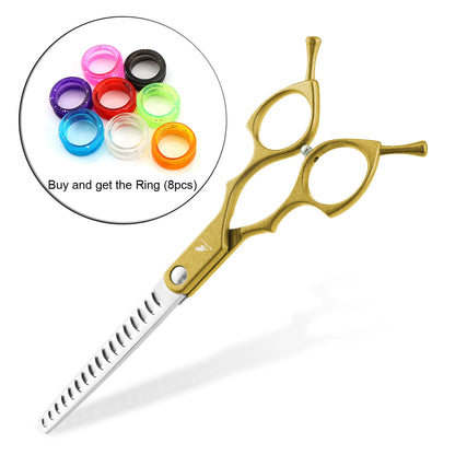 6.5" Pet Dog Cat Fish Bone Thinning Grooming Scissors