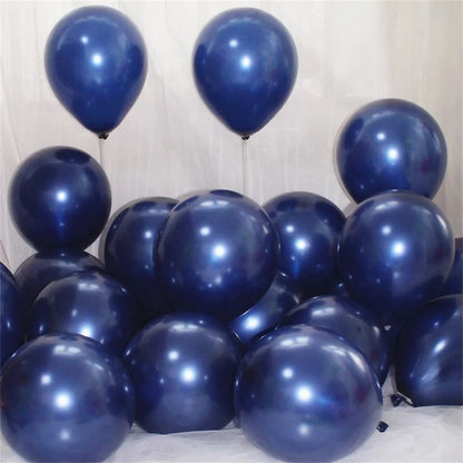 10pcs 10" Metallic Luminous Blue Balloons for Parties